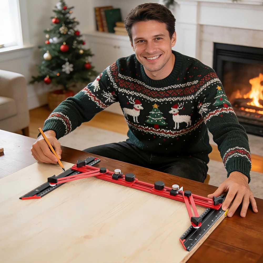 Stair Tread Template Tool, Stair Measuring Tool with Triangular Structure Brace