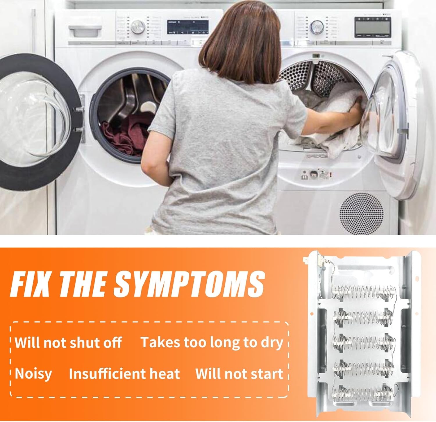 279838 Dryer Heating Element Assembly,Replacement for Whirlpool & Kenmore Dryers