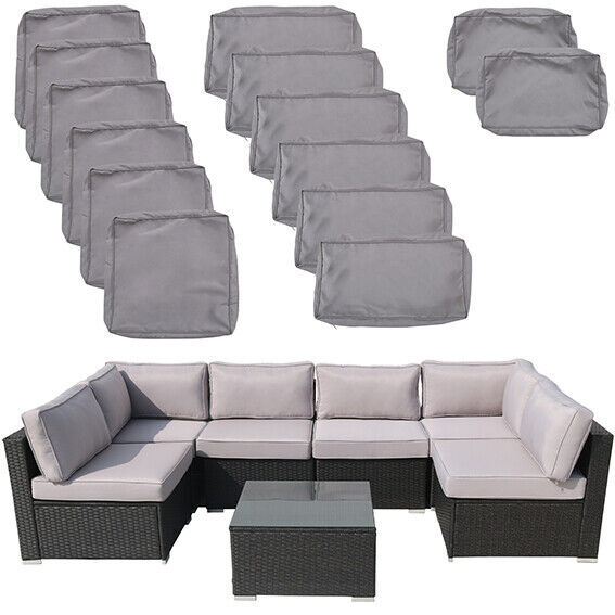 14 Pcs Outdoor Patio Chair Cushion Covers Set Replacement Furniture Slipcover