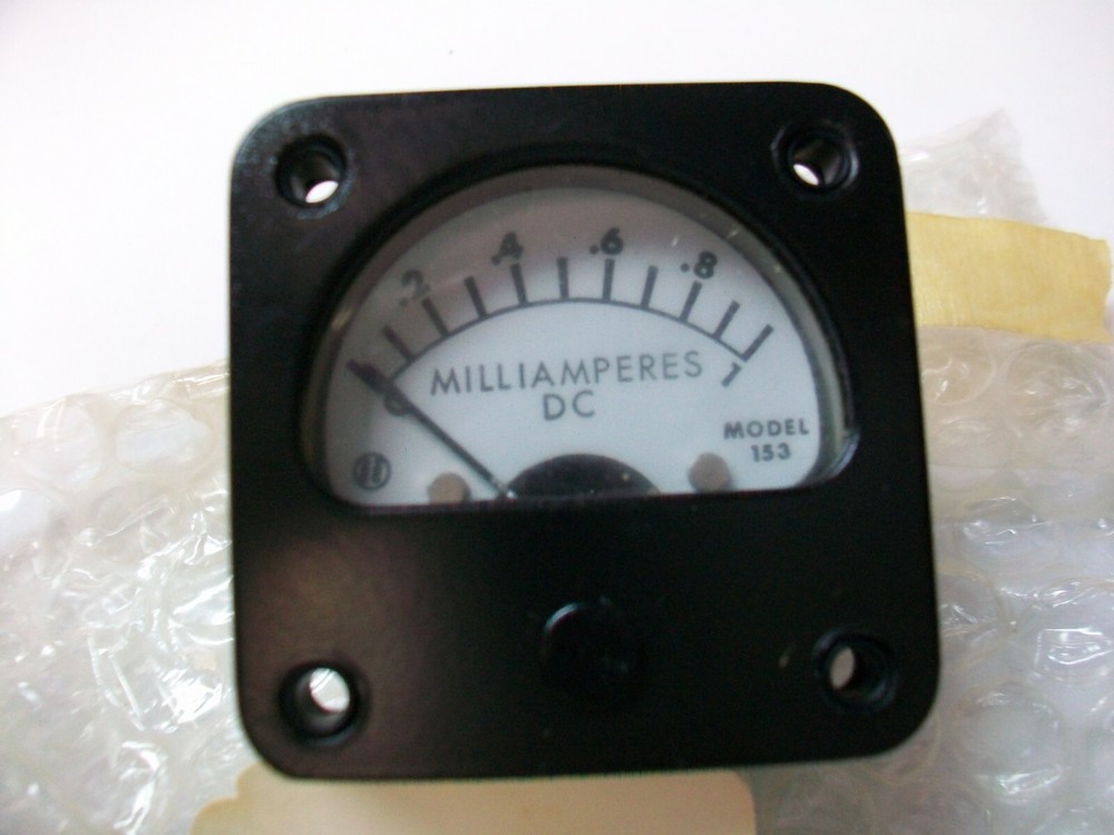 NOS 0-1 Ma. PANEL METER  1 3/4" SQUARE  WHITE  FACE    6625-00-612-3179