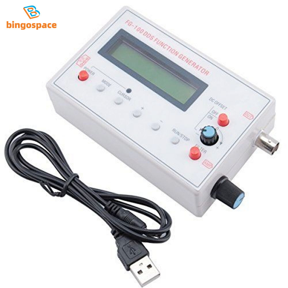 DDS Function Signal Generator Module 1HZ-500KHz Sine+Square Wave+Case FG-100.