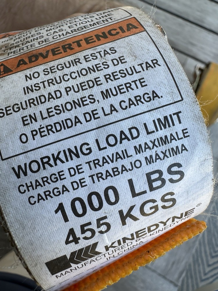 2 - Kinedyne E-Track Ratchet Strap 12'LX2" /1000lbs work load