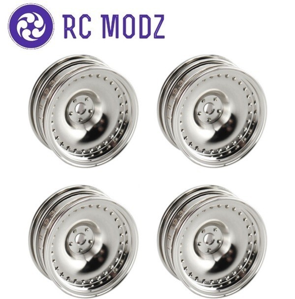 Hot Racing SXTY919H08 Axial SCX30 Chrome Brass Wheels 4mm Offset 9.3g (4)