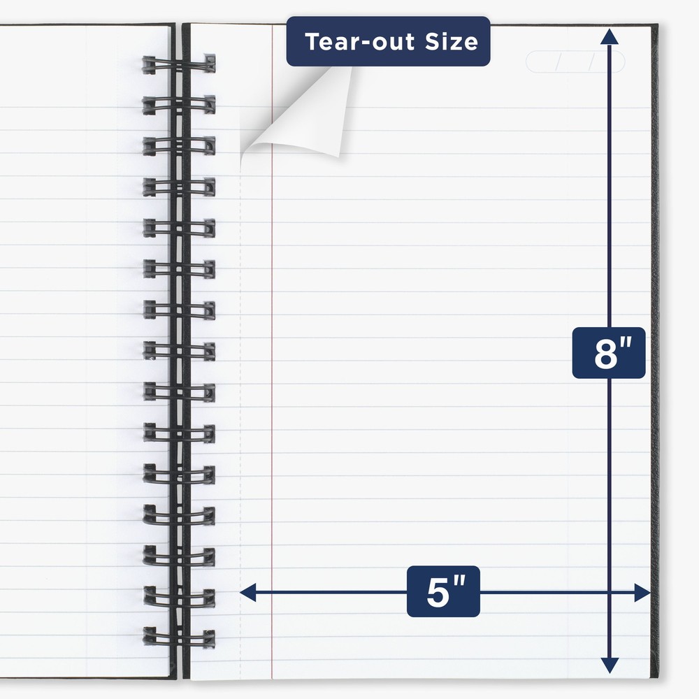 Cambridge Writing Notebook, 5" x 8", Medium, Black, 80 Sheets