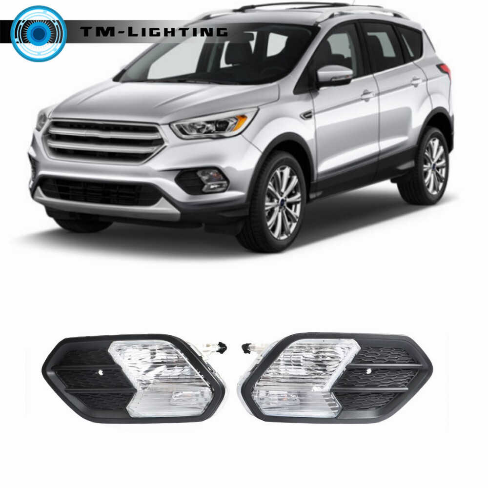 For 2017-2019 Ford Escape Kuga Driving Fog lights Lamps w/Cover Left&Right Side