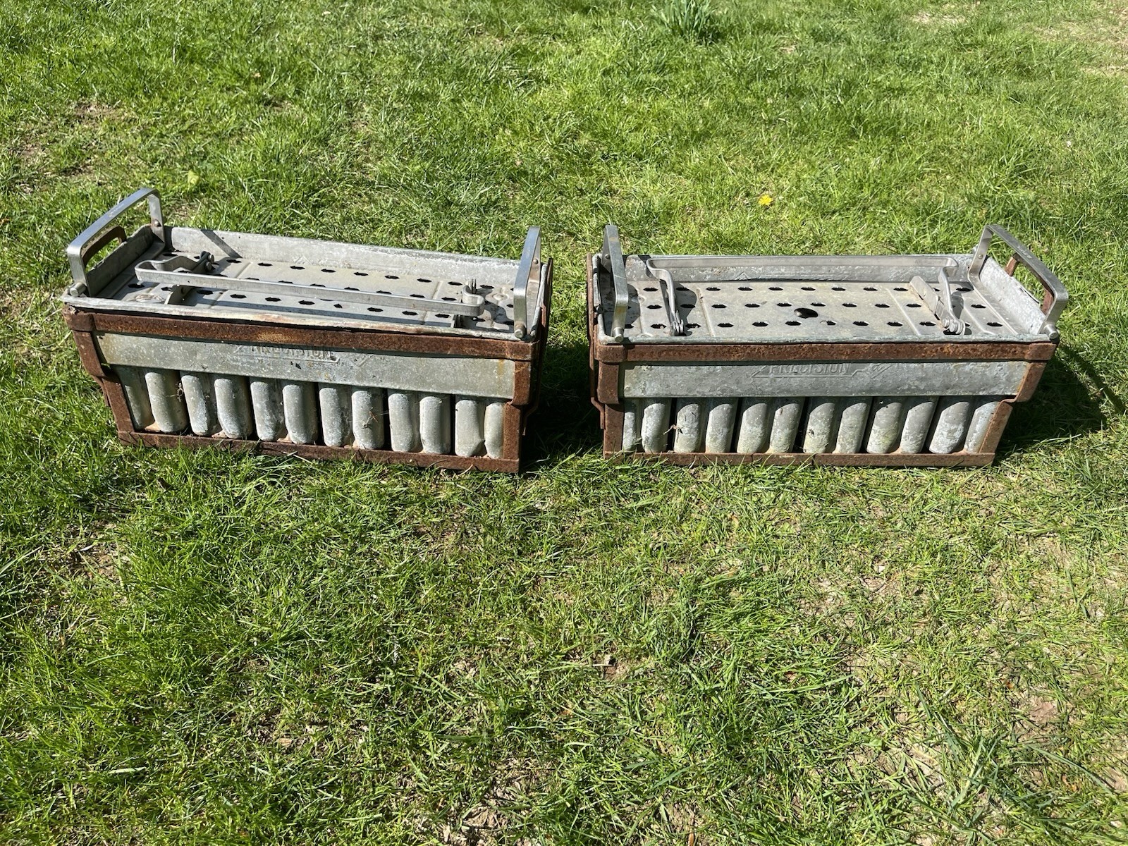 Two Antique Precision Popsicle Molds, 1920s Industrial USA