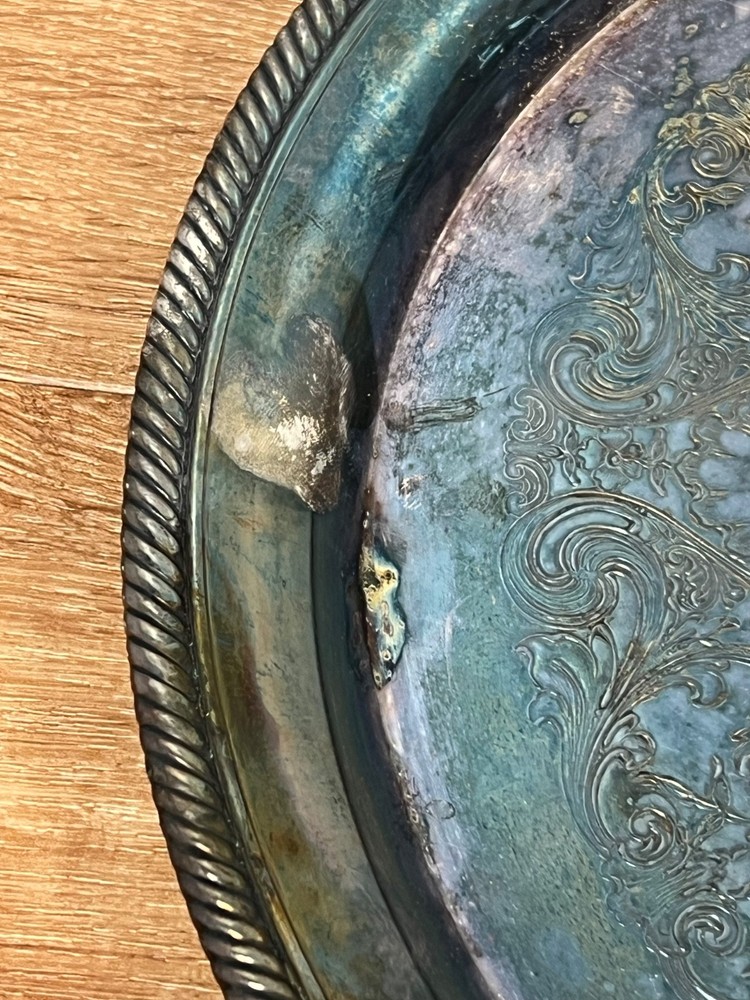 Castleton International Silver Company #671 12.25” Serving Tray, Round, Engraved