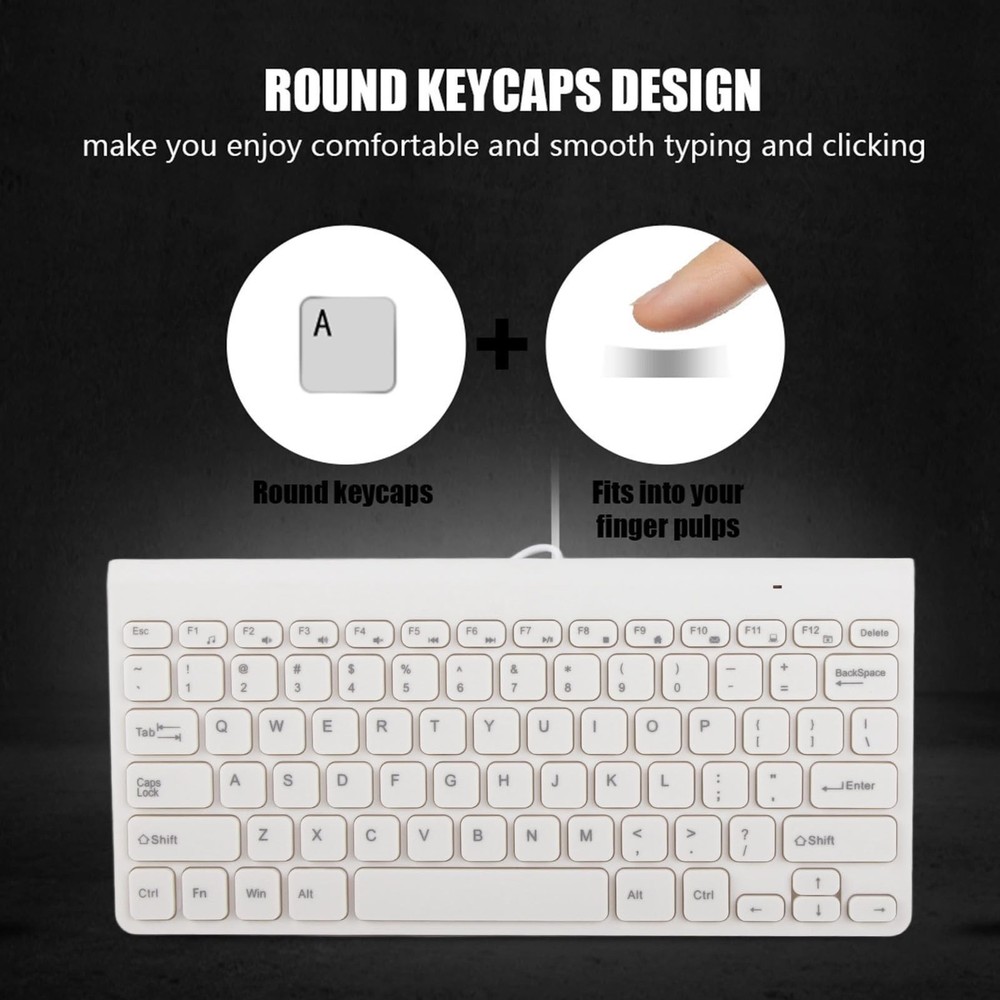 Wired Keyboard and Mouse, Ultra-Thin USB Keyboard Optical Mouse Set ComboFull...