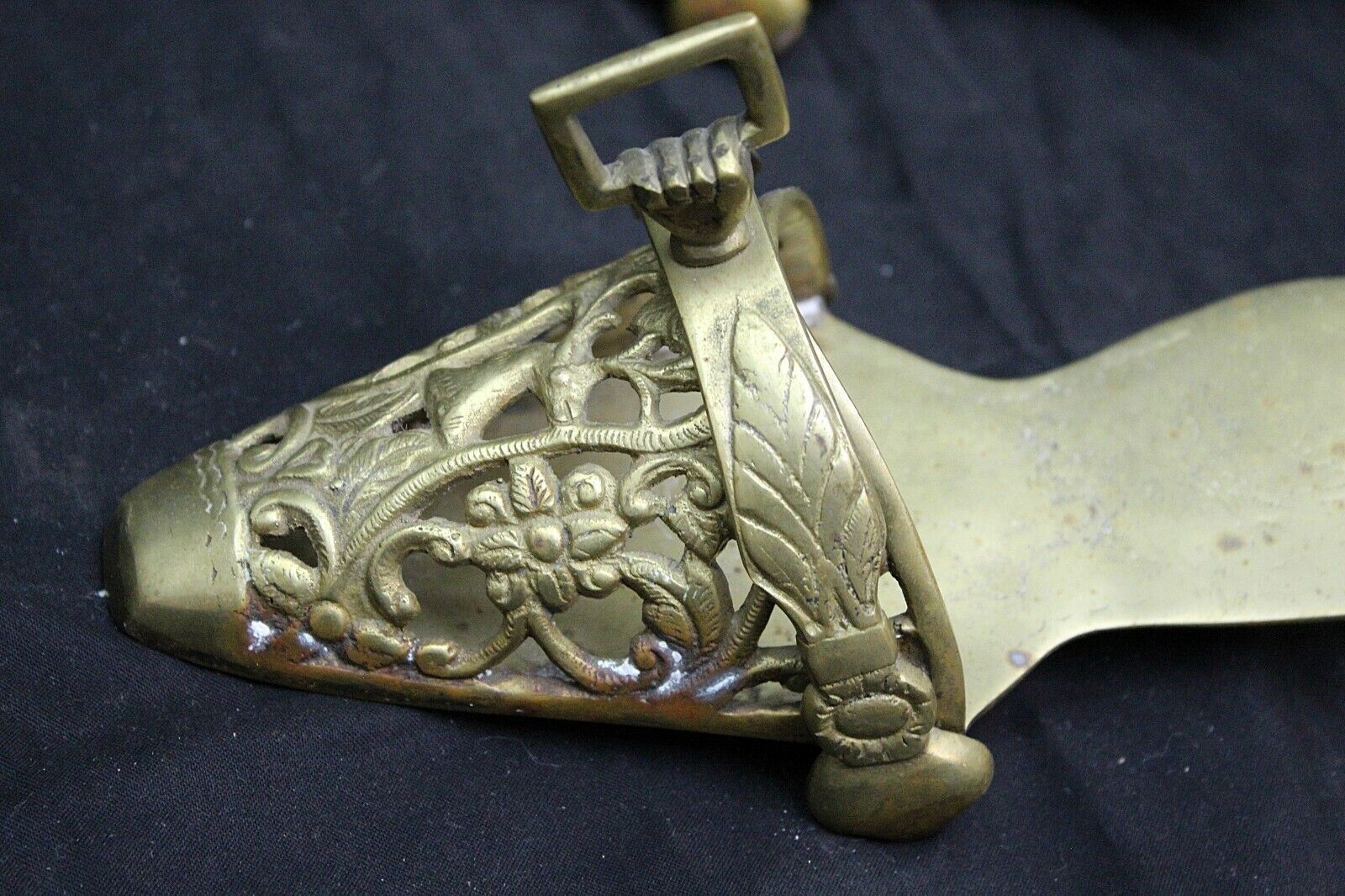 Pair of Vintage Antique Cast Bronze Stirrups Show Quality Great Patina Display