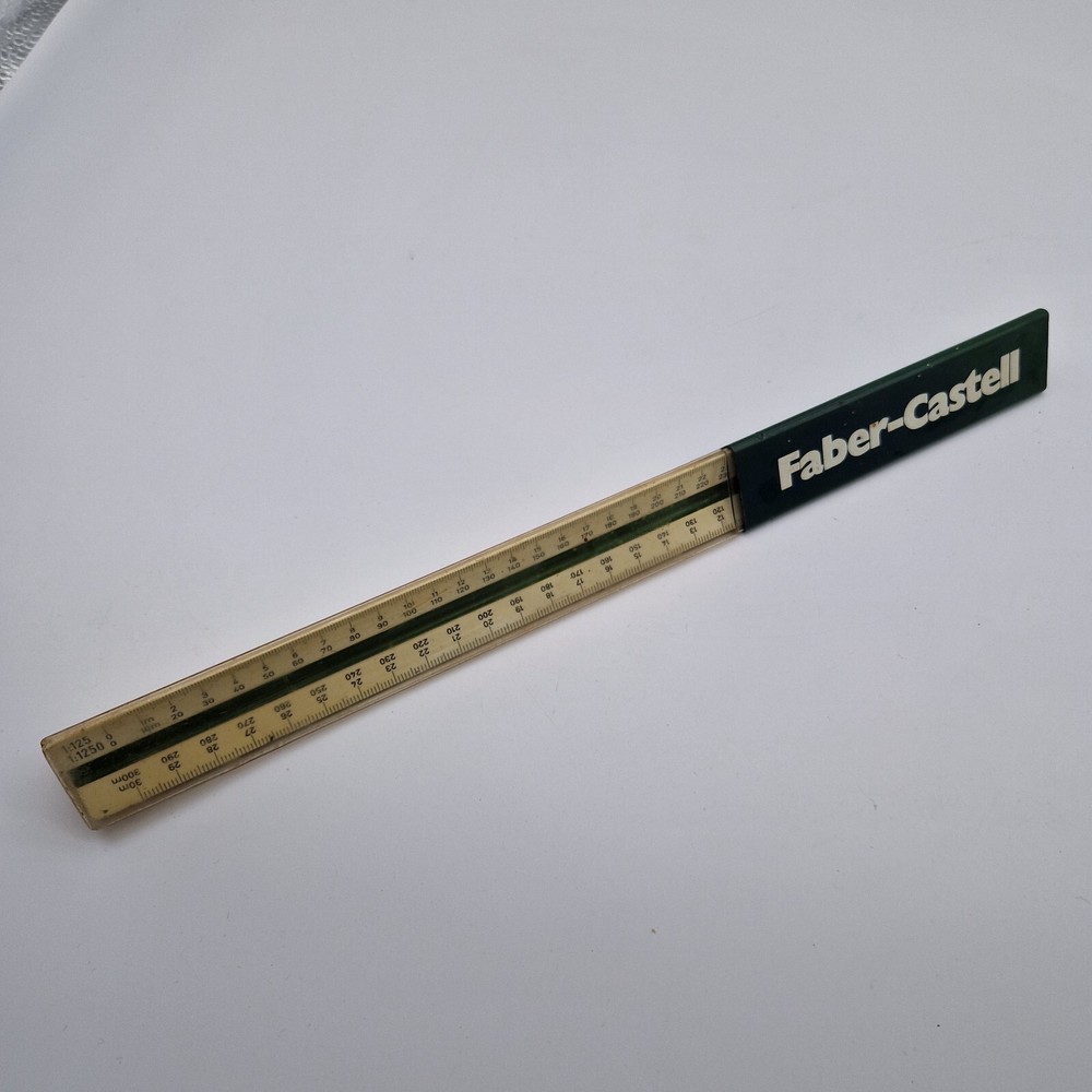 Vintage Faber-Castell Triangular Engineering / Construction Drawing Ruler