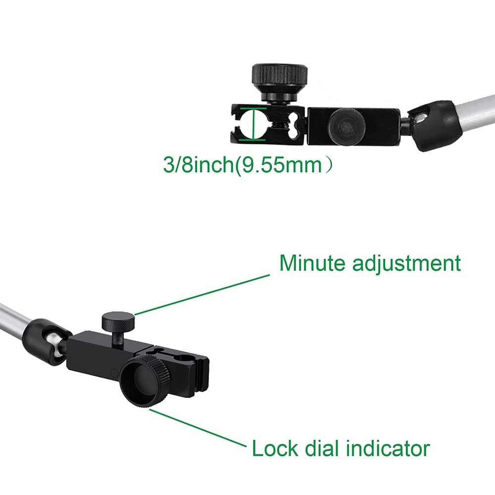 Adjustable Magnetic Base Dial Indicator Holder, 176Lbs/80Kg Max Pull