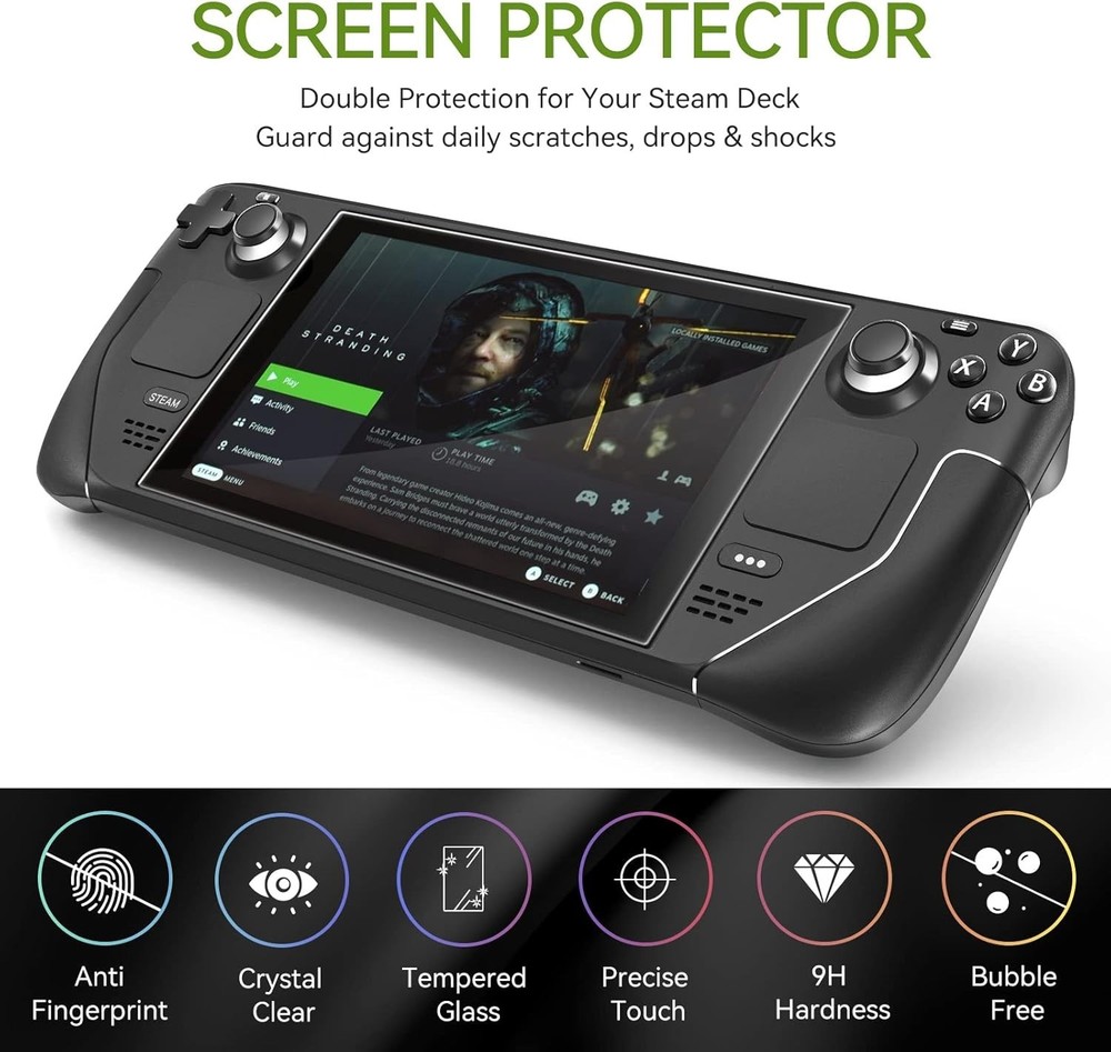 2 Pack] Tempered Glass Screen Protector Designed for Steam Deck OLED 7.4'' 20...