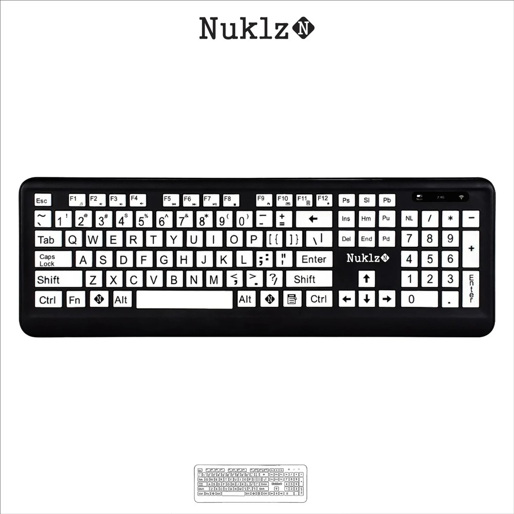Large Print Keyboard For Low Vision People - USB Wireless High Contrast Keys