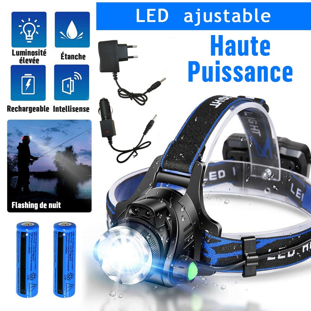 Powerful Tactical Waterproofing designLED Headlamp Rechargeable Camping US