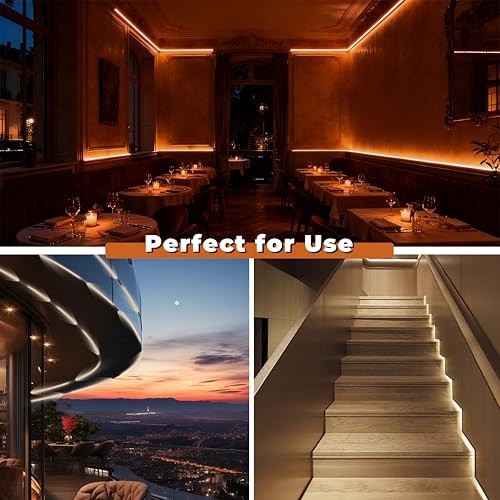 Motion Sensor LED Strip Lights 16.4ft - Chasing Effect, Auto ON/OFF, Warm White,