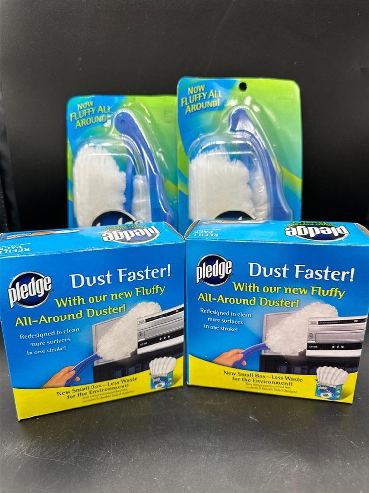 New Pledge Multi Surface Duster & Refills 16 Double Sided Dusters w/ 2 Handles