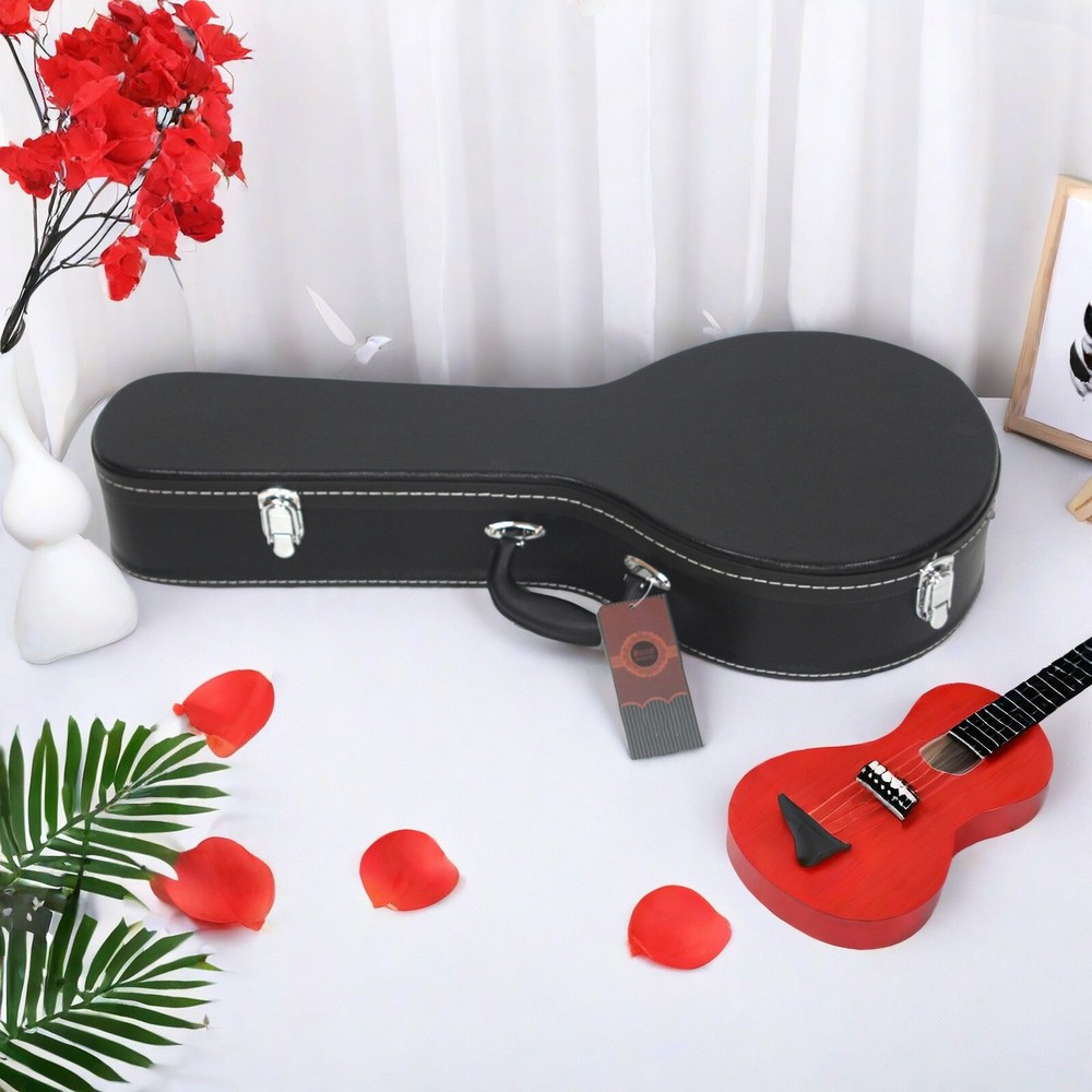 A-Style Black Mandolin Hard Shell Case With Microgroove, Mandoline Hard Case