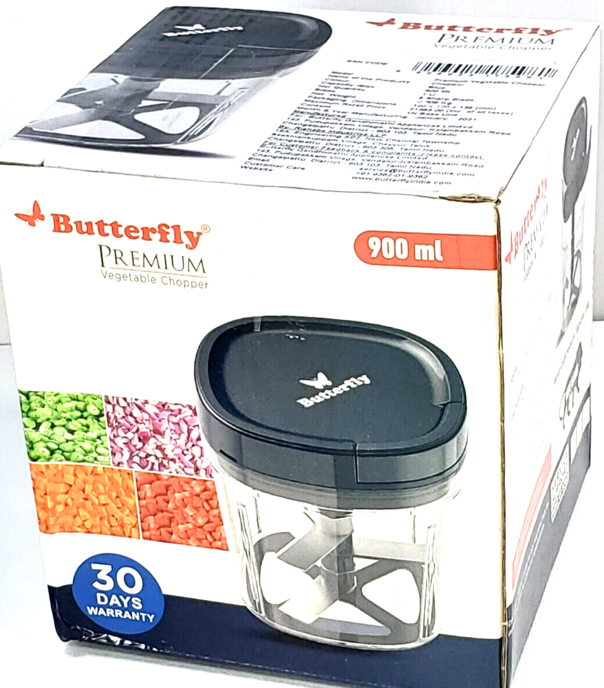 BUTTERFLY Premium 900mL Vegetable Chopper, Blue