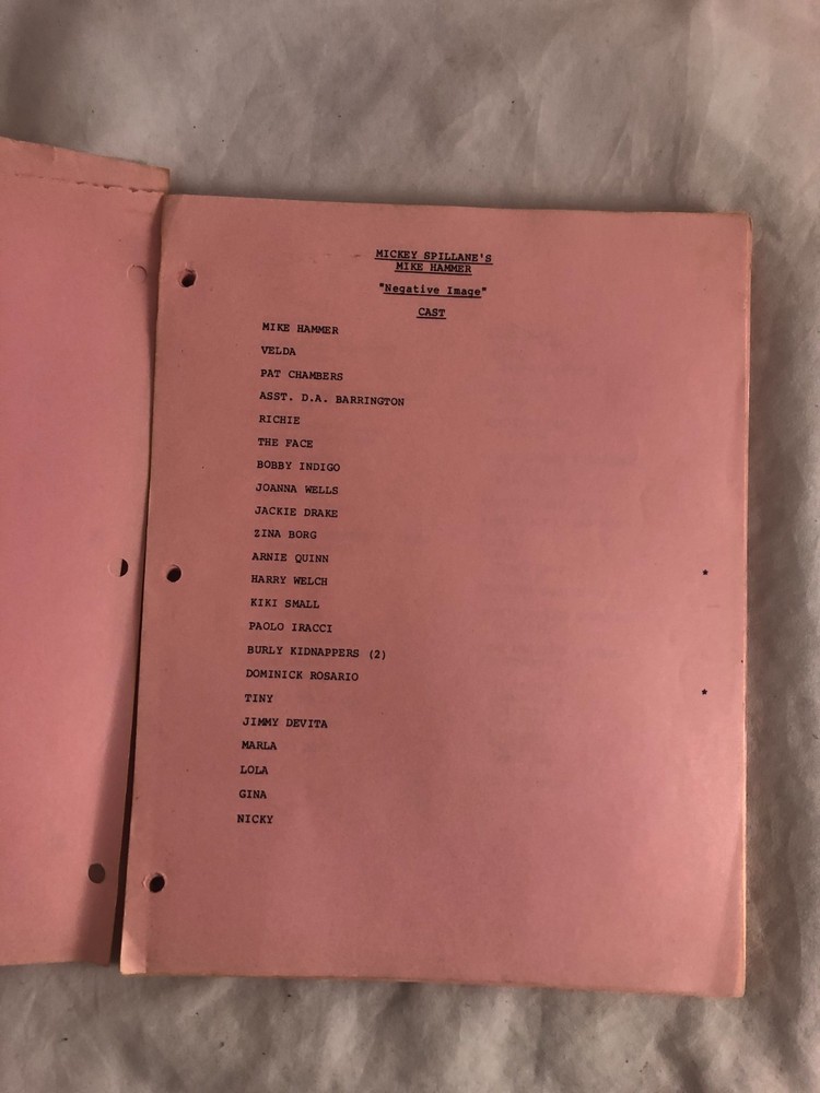 Orig 1984 Television Script MIKE HAMMER 'Negative Image' #192812 Complete