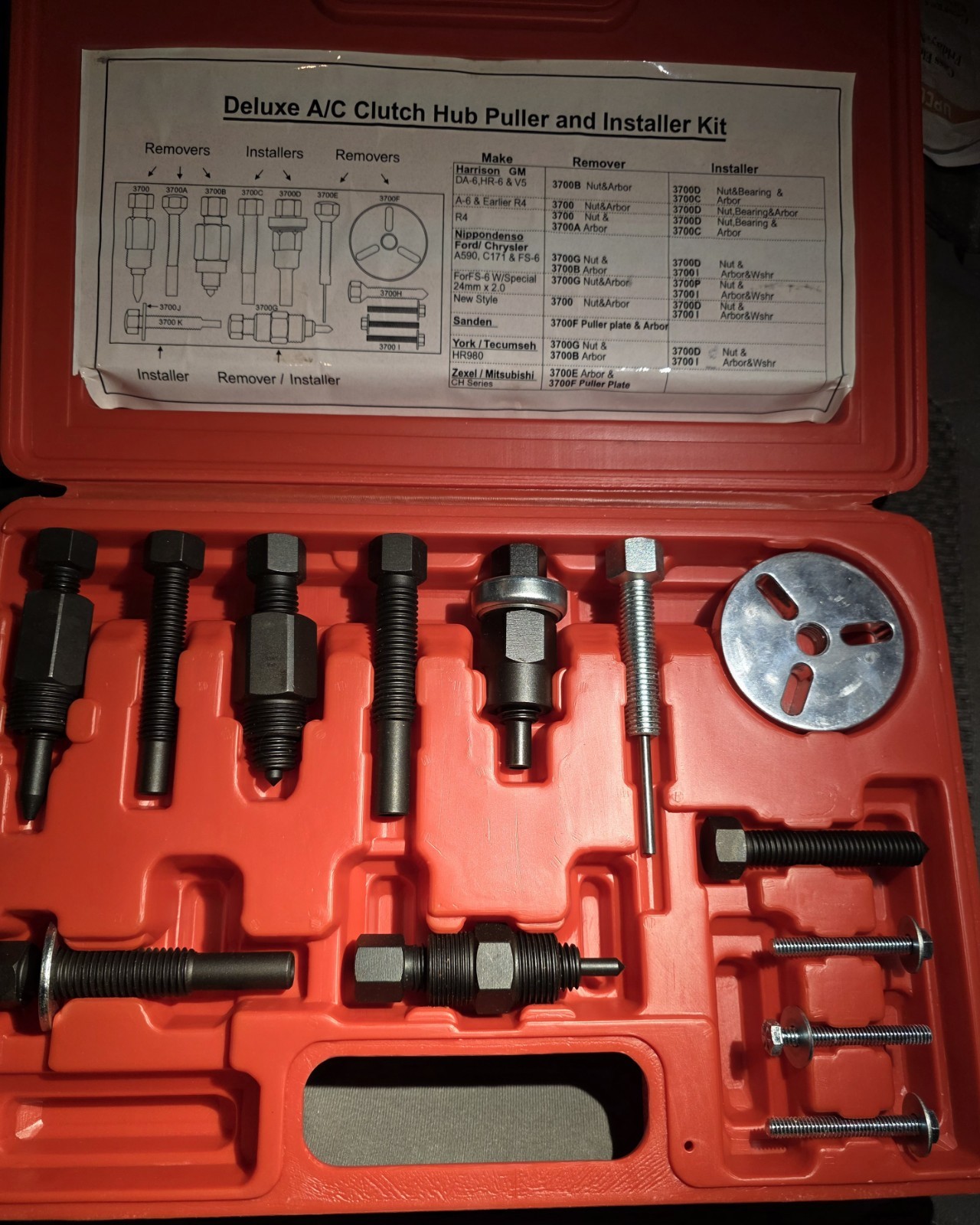 CPS CTK9100 DELUXE AIR CONDITION A/C CLUTCH HUB PULLER & INSTALLER MASTER KIT