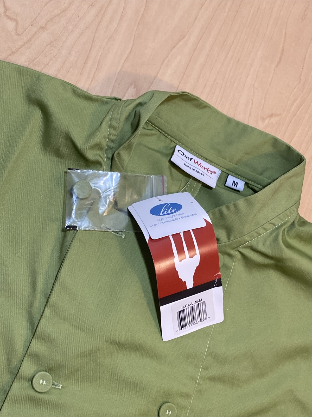 CHEF WORKS COAT Medium Green Made In Egypt M NEW NWT Shirt Jacket