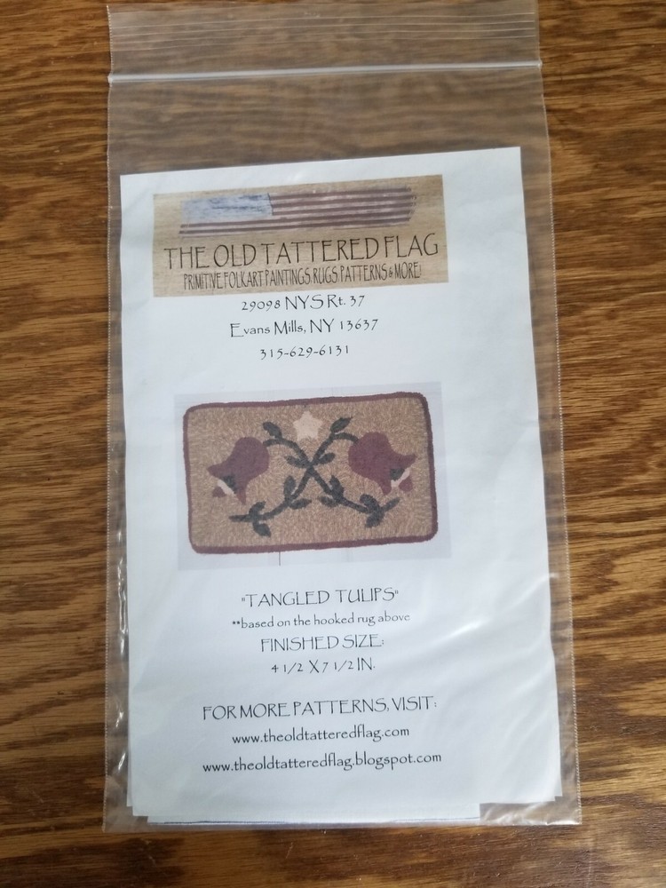 The Old Tattered Flag Punch Needle pattern ~ Tangled Tulips ~ Spring