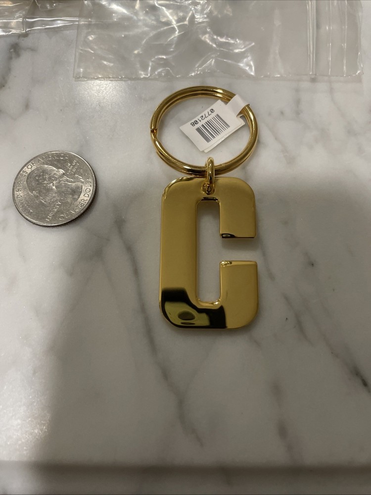 Vintage NOS Gold Plate Initial C Key Ring
