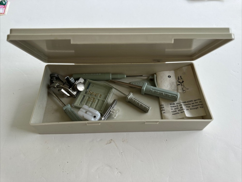 Vintage SEARS KENMORE Sewing Machine Tools Screwdriver Threader Instructions Box