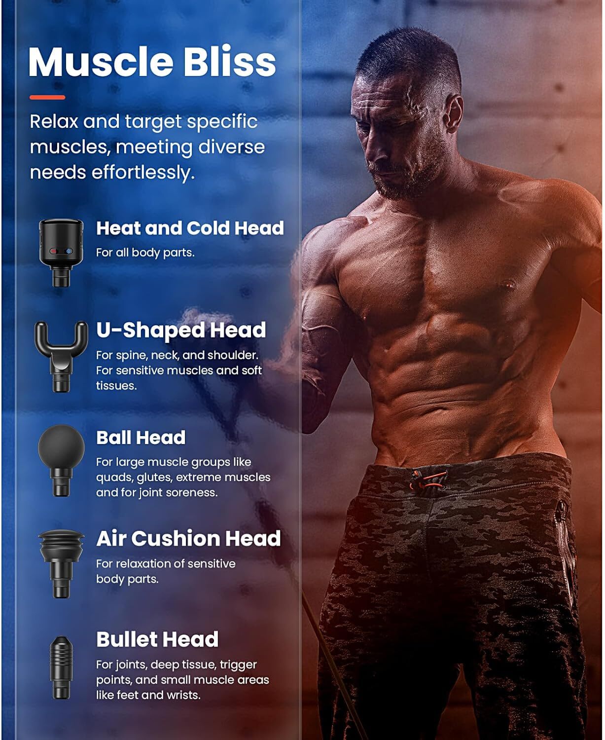 BOB AND BRAD C2 Pro Massage Gun with Heat & Cold Therapy Electric Back Massager