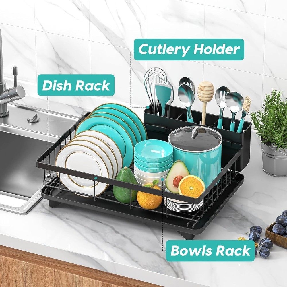 Dish Drying Rack Space-Saving Dish Racks Kitchen Counter Rustproof Drying Rack