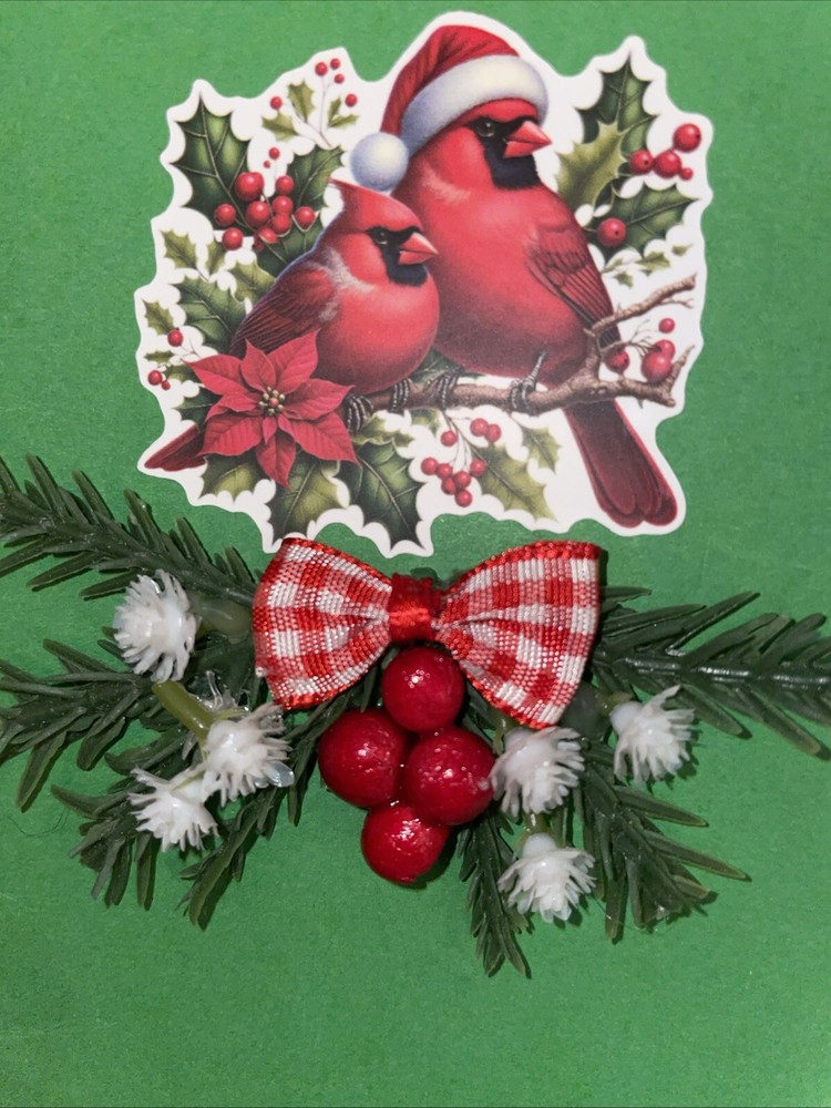 HANDCRAFTED RED BIRD BEADED PEN & NOTE PAD SET