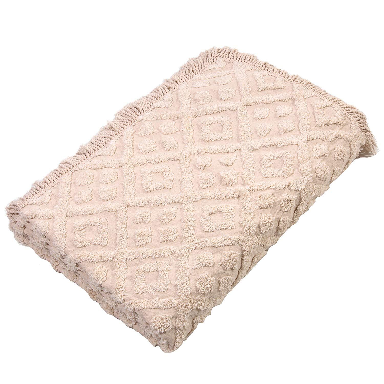 DIAMOND TUFTED CHENILLE BEDSPREAD, ALL COTTON