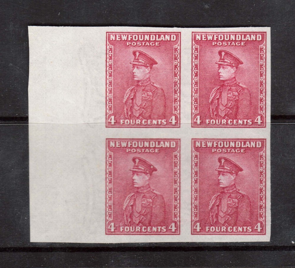 Newfoundland #189a XF Mint Imperf Margin Block