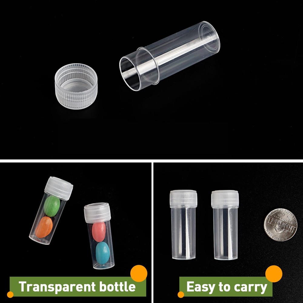 5ml Transparent Plastic Sample Bottle Test Tube Bottles Vials Storage Containers