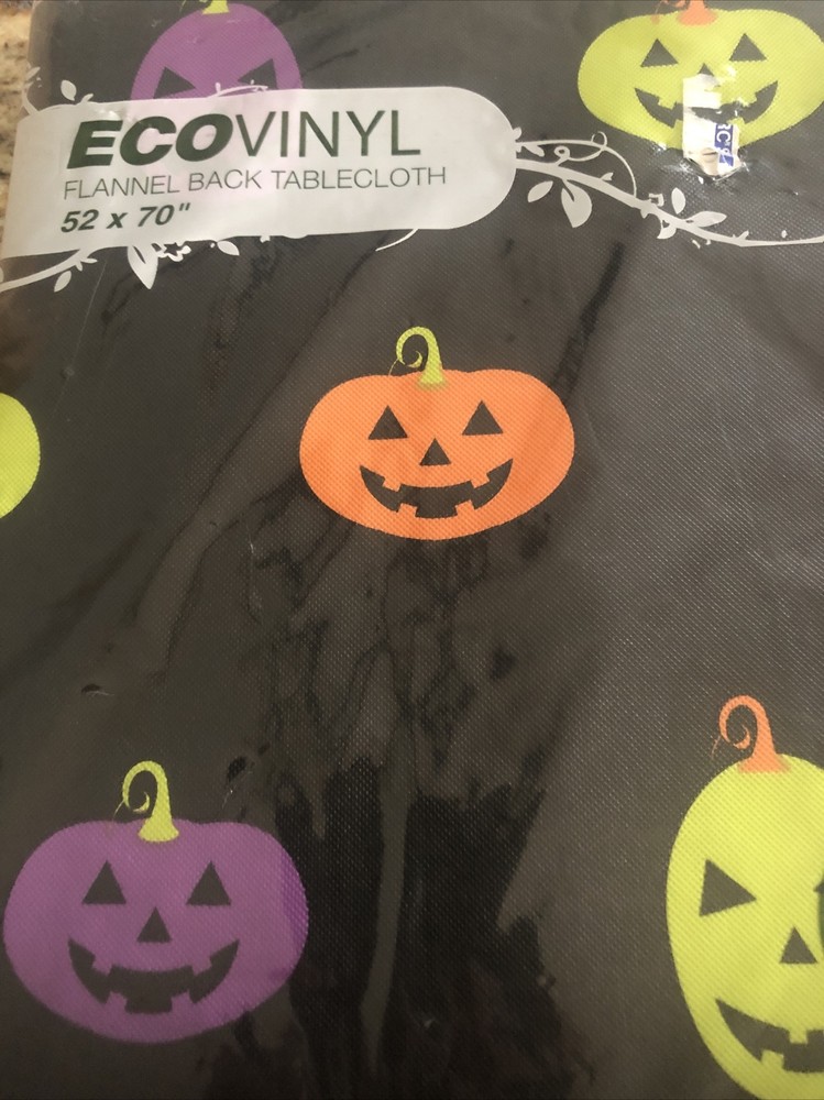 kane home jack o lantern eco vinyl tablecloth