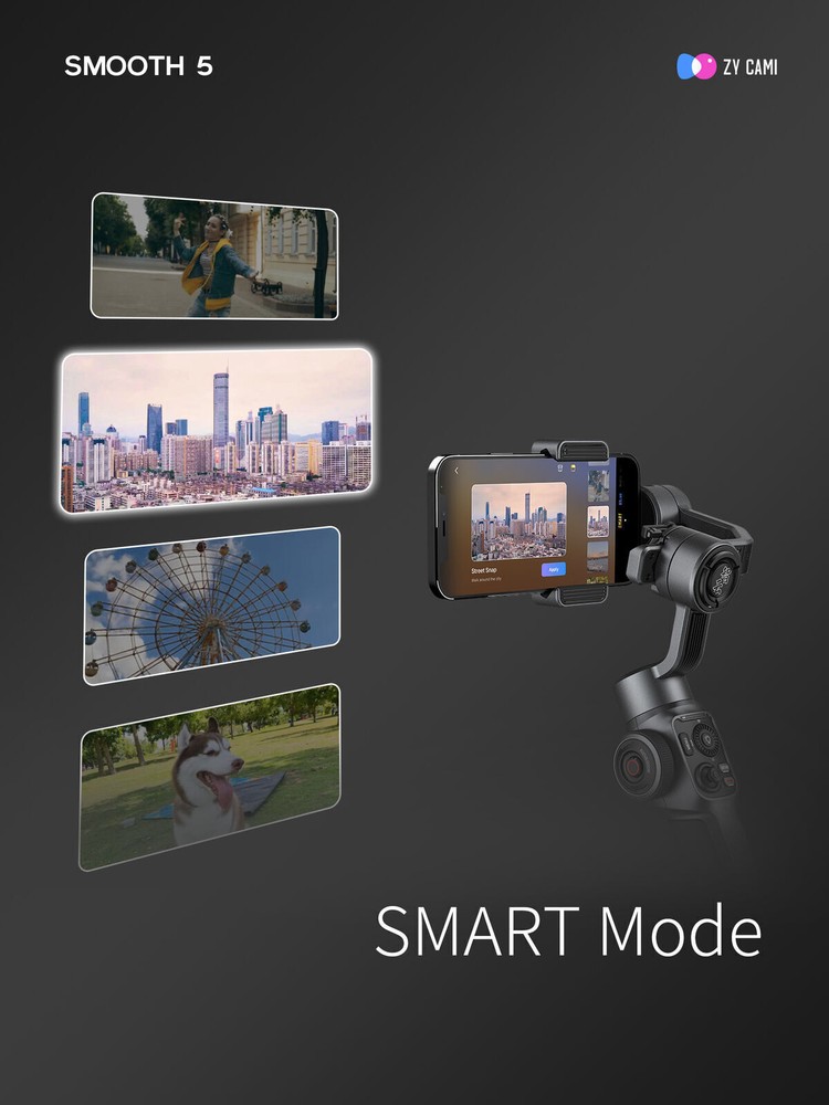 Zhiyun Smooth 5 Combo, 3-Axis Smartphone Gimbal Stabilizer for iPhone Android
