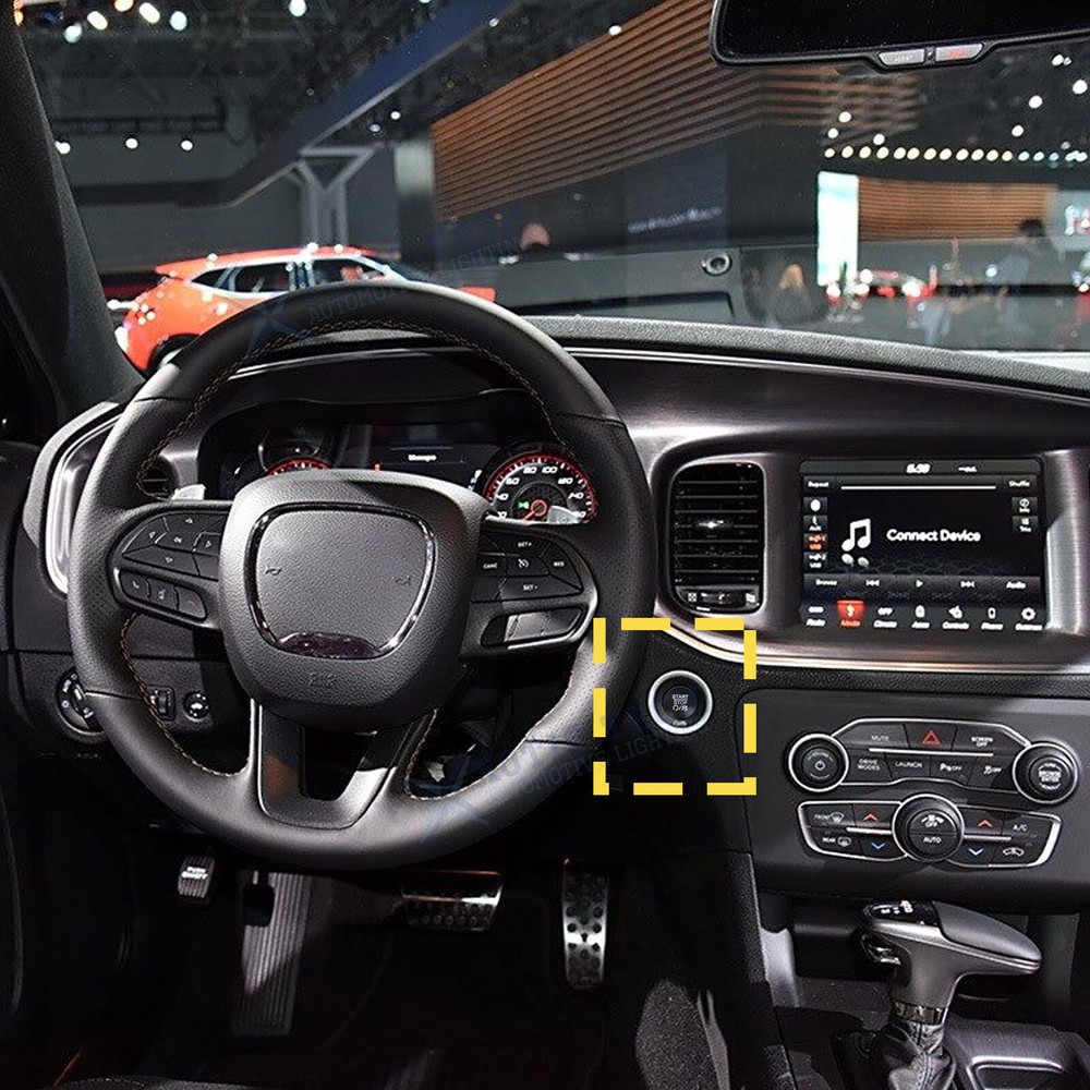 Black Ignition Engine Start Stop Push Button Cover For Dodge Charger Durango Ram