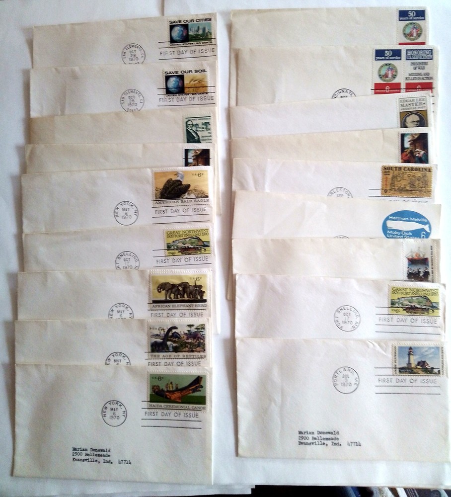 18 Different US FDC's from 1970.