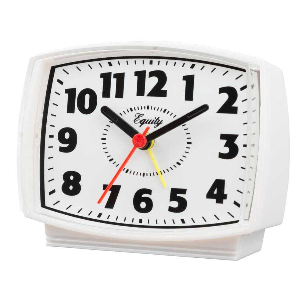 Equity by La Crosse 33100 Electric Silent Analog Alarm Clock - White