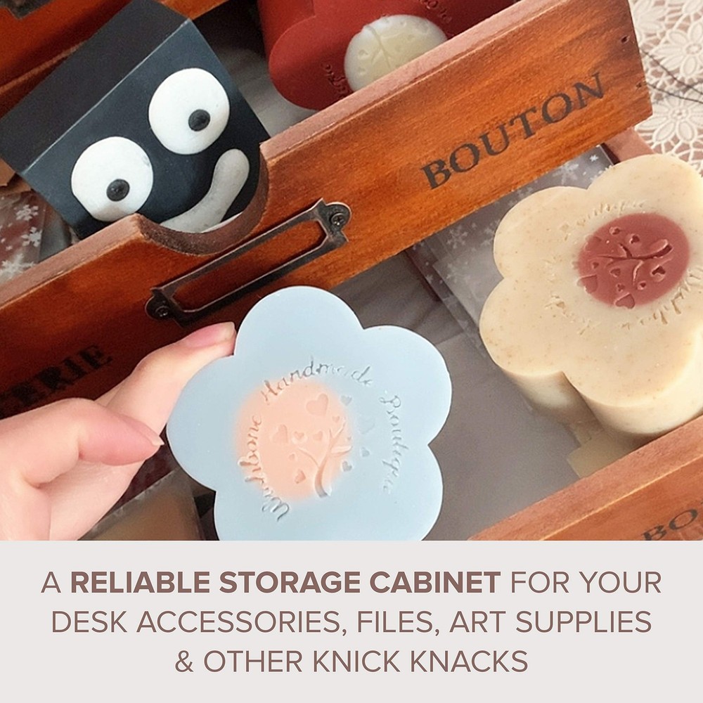 Modular Stackable Apothecary Cabinet 4 Drawer Desk Organizer - Retro Library ...