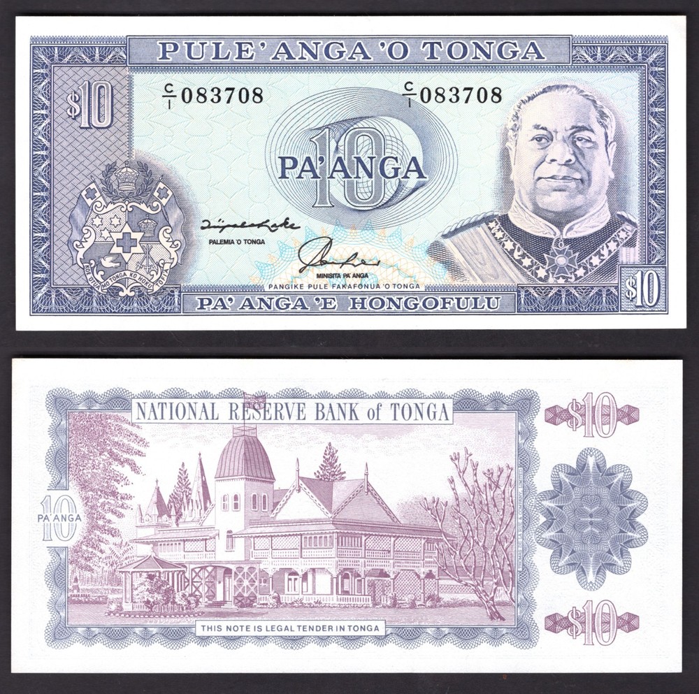 Tonga. Small group of SIX banknotes.