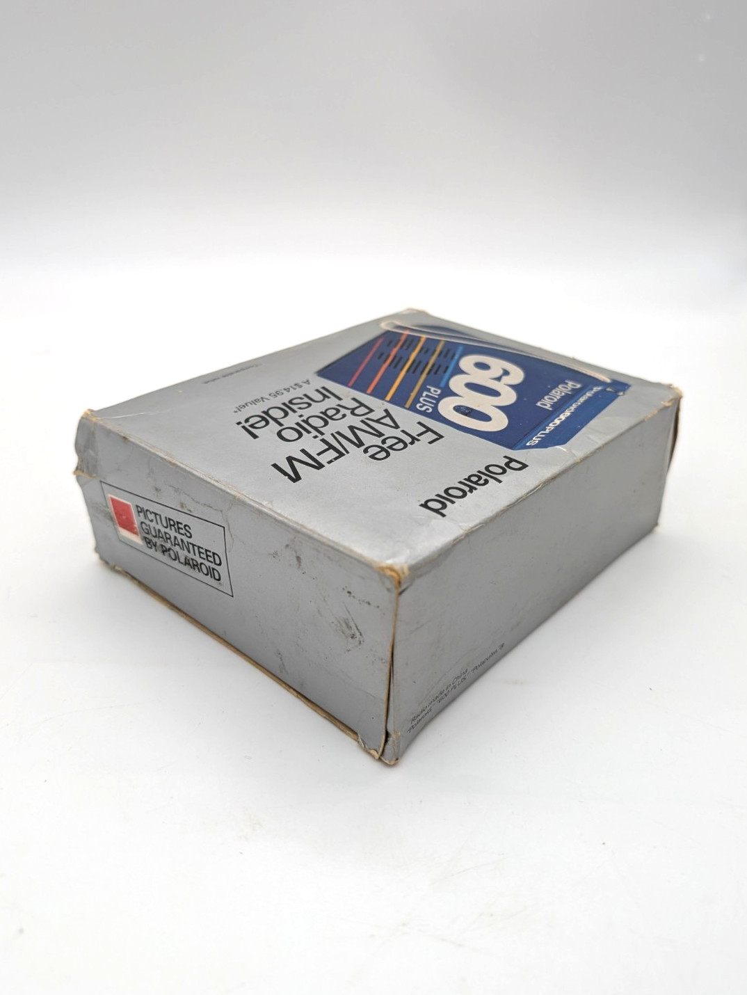 Vintage Polaroid 600 Plus Blue AM FM Promotional Radio With Box Tested - WORKS