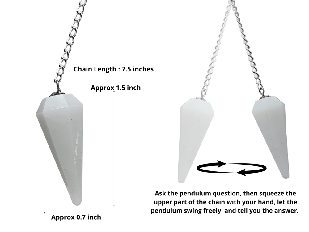Snow Quartz Dowsing Crystal Pendulum