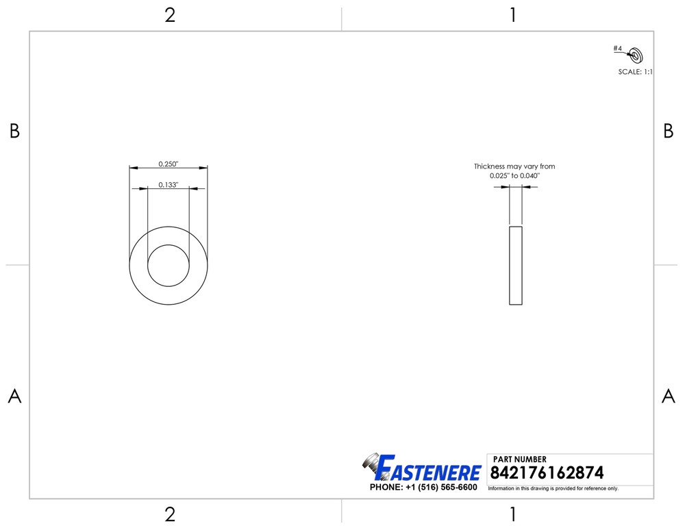 #4 Solid Brass Flat Washers Commercial Standard Grade 360 Qty 100