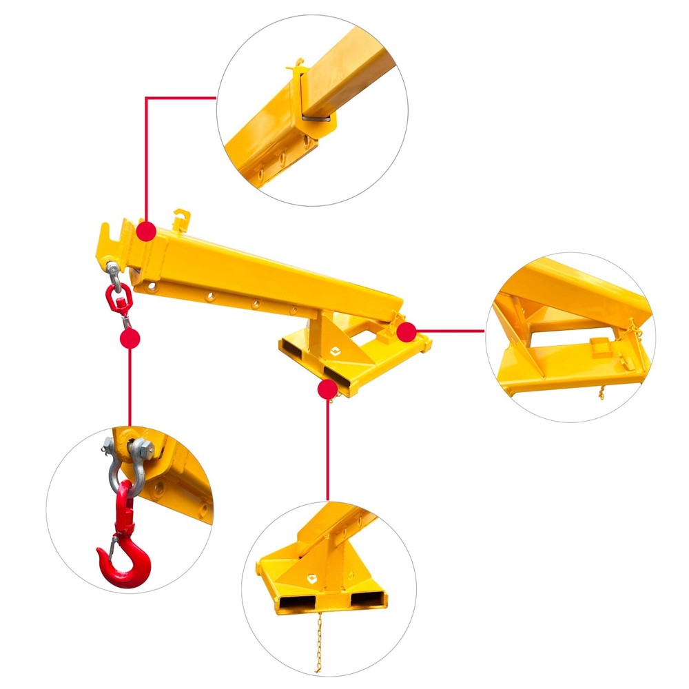 6600lbs Loading Forklift Mobile Crane, Forklift Extension Attachments Crane