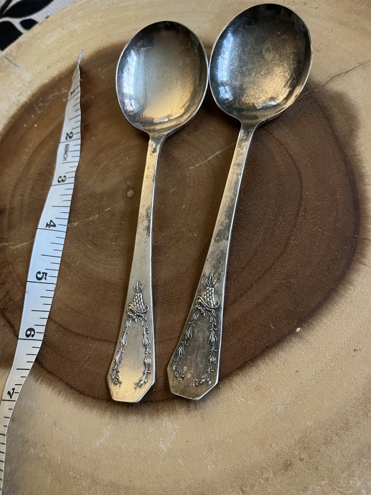 Old Company Plus Silver Plated Two Spoons One Has Silver Layer Defect See Pics