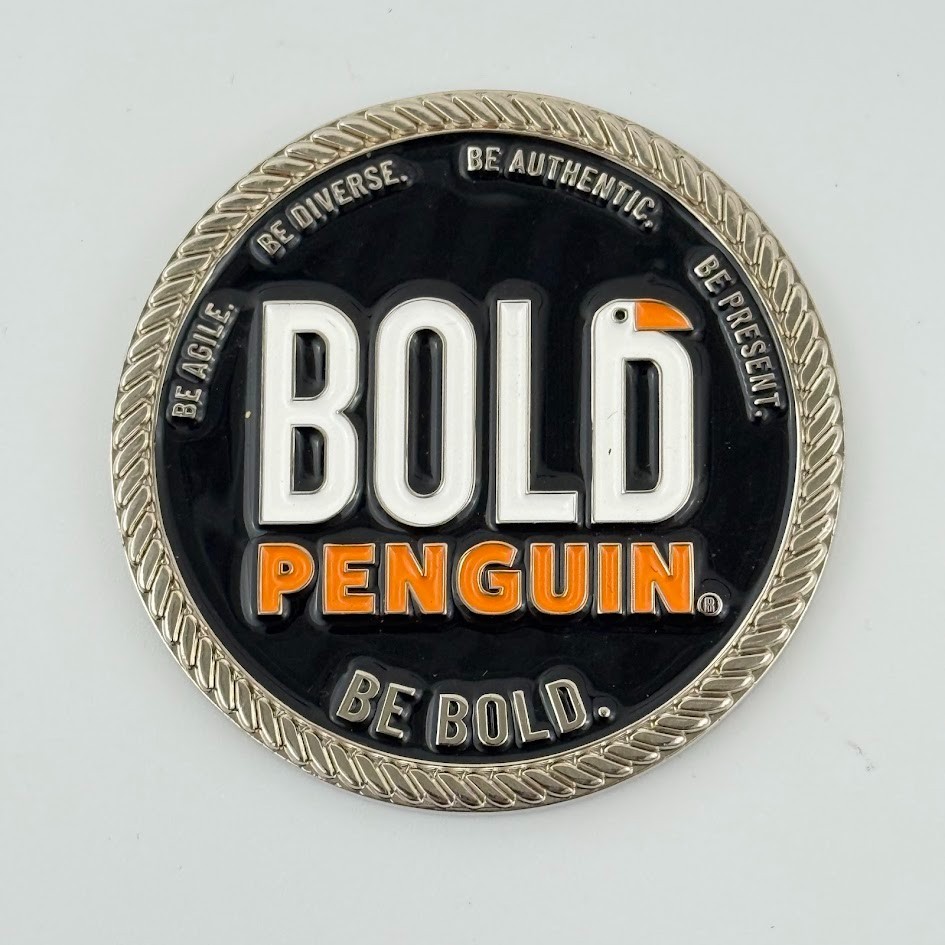 Bold Penguin insurance technology company Challenge Coin Souvenir Advertising