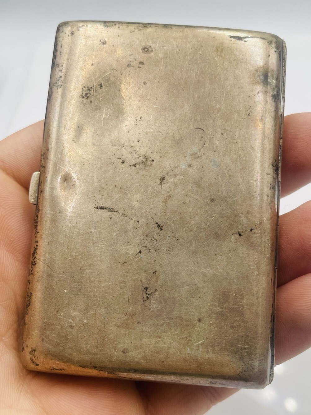 Antique Austrian Sterling Silver Enamel Nude Lady Cigarette Card Case