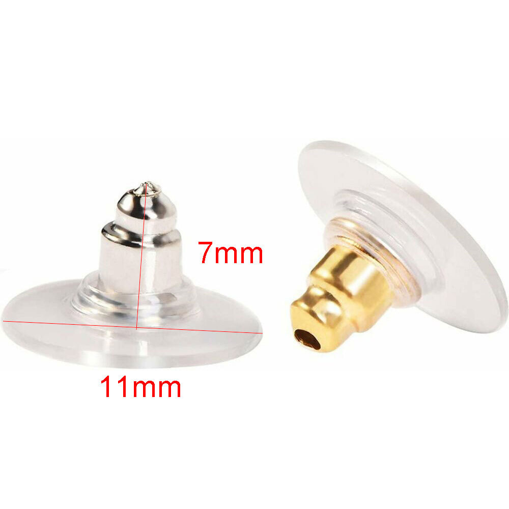 300X Earring Backs Post Backings stopper Silver Golden Stud secure Hook Earring