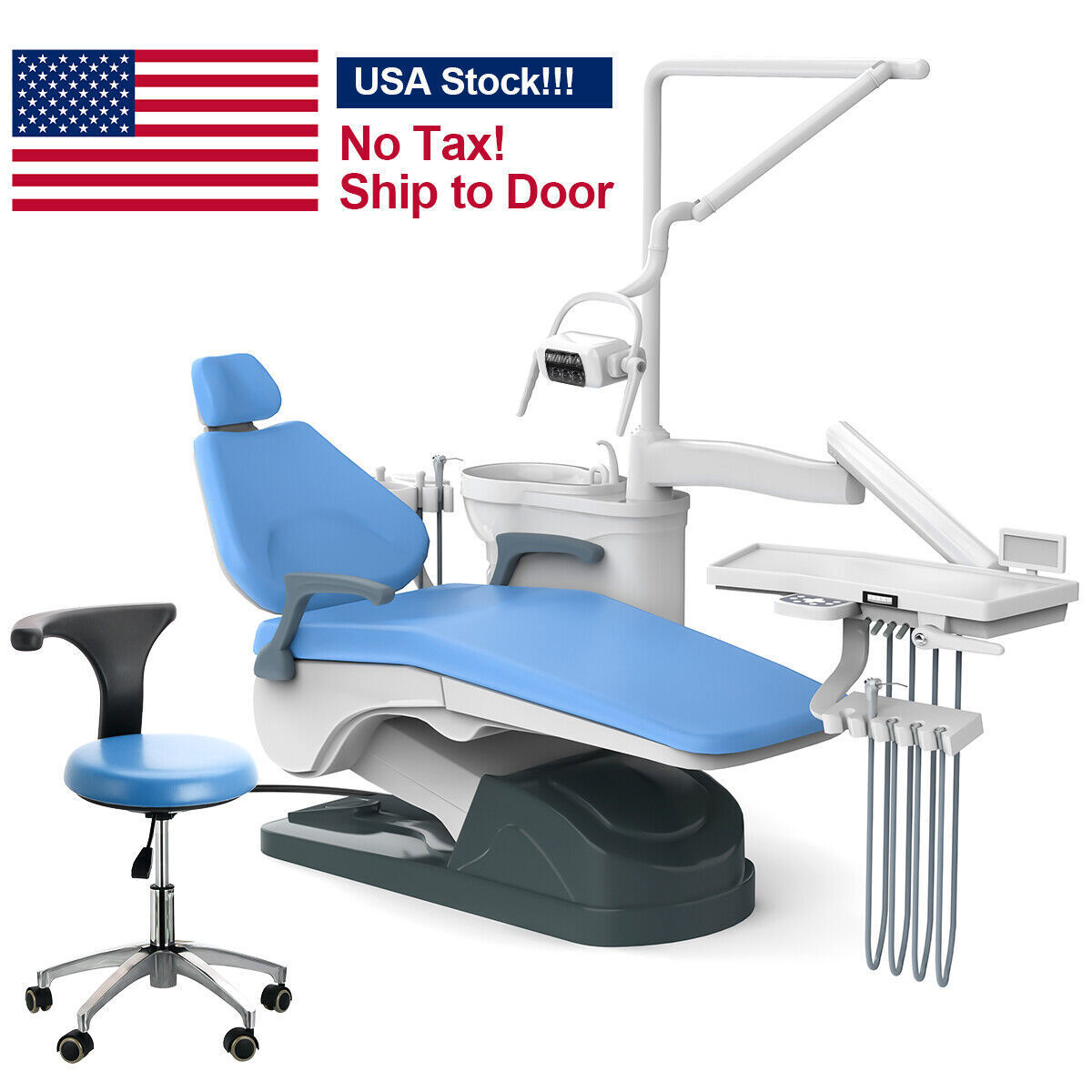Dental Unit Chair Computer Controlled DC Motor PU Hard Leather Doctor 's Stool